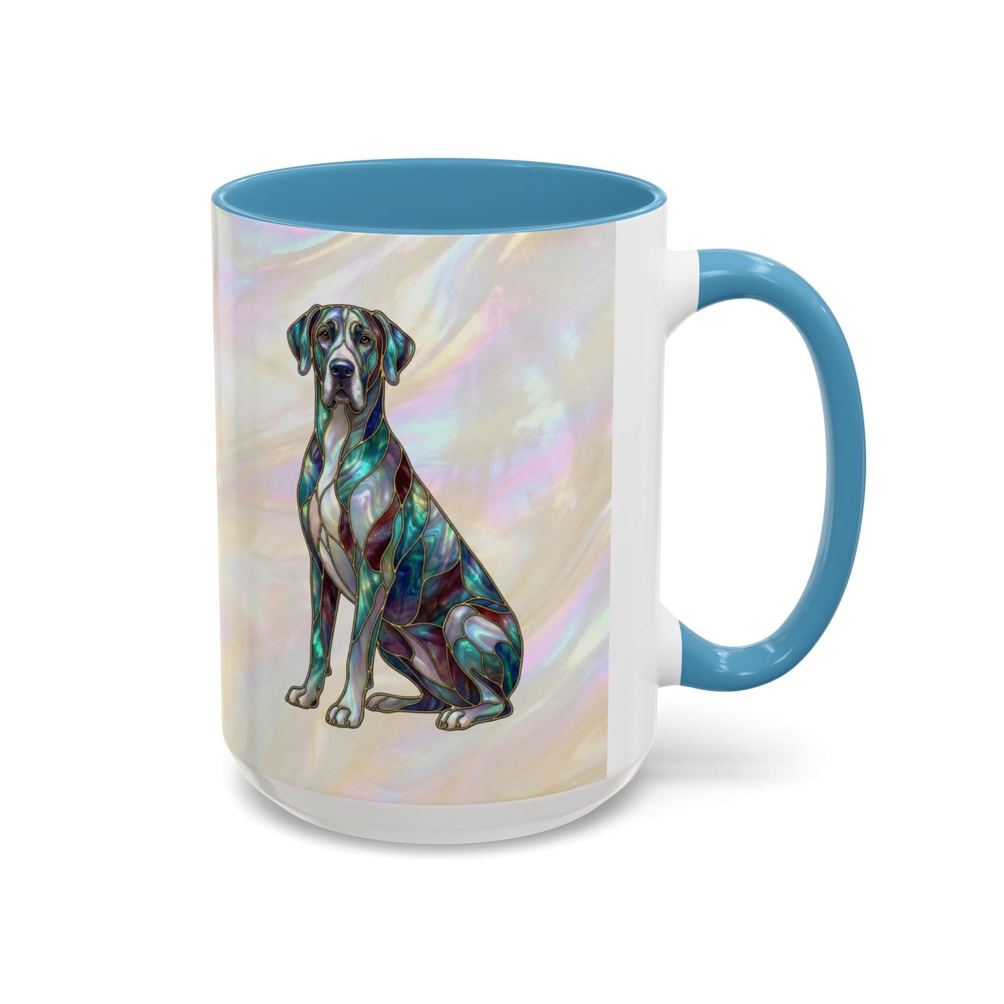 Personalized Great Dane Dog Mug — Stained Glass Design (11/15 oz) - 14550