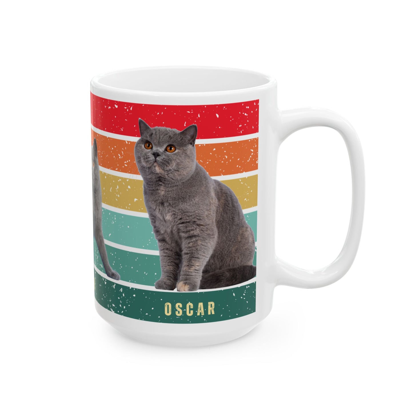 Oscar, Cat, Customizable - Ceramic Mug, (11oz, 15oz) - 10257