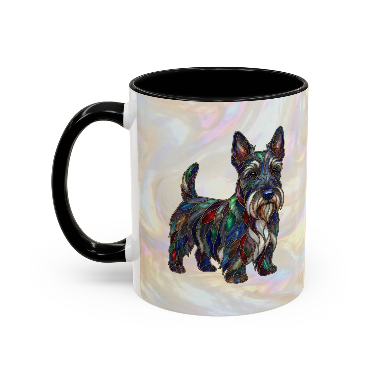 Scottish Terrier Accent Coffee Mug – Stained Glass Design 11/15oz - 14644