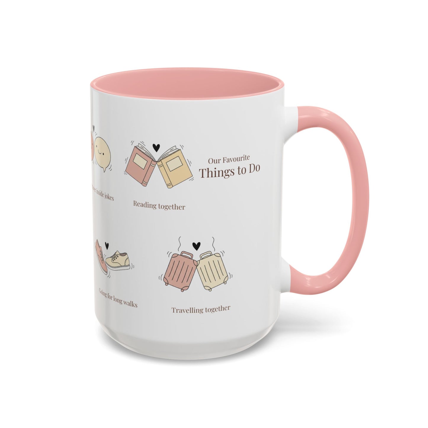 Our Favorite Things to Do Valentine’s Mug – Cozy Couples Illustrated Accent Coffee Mug - 14702