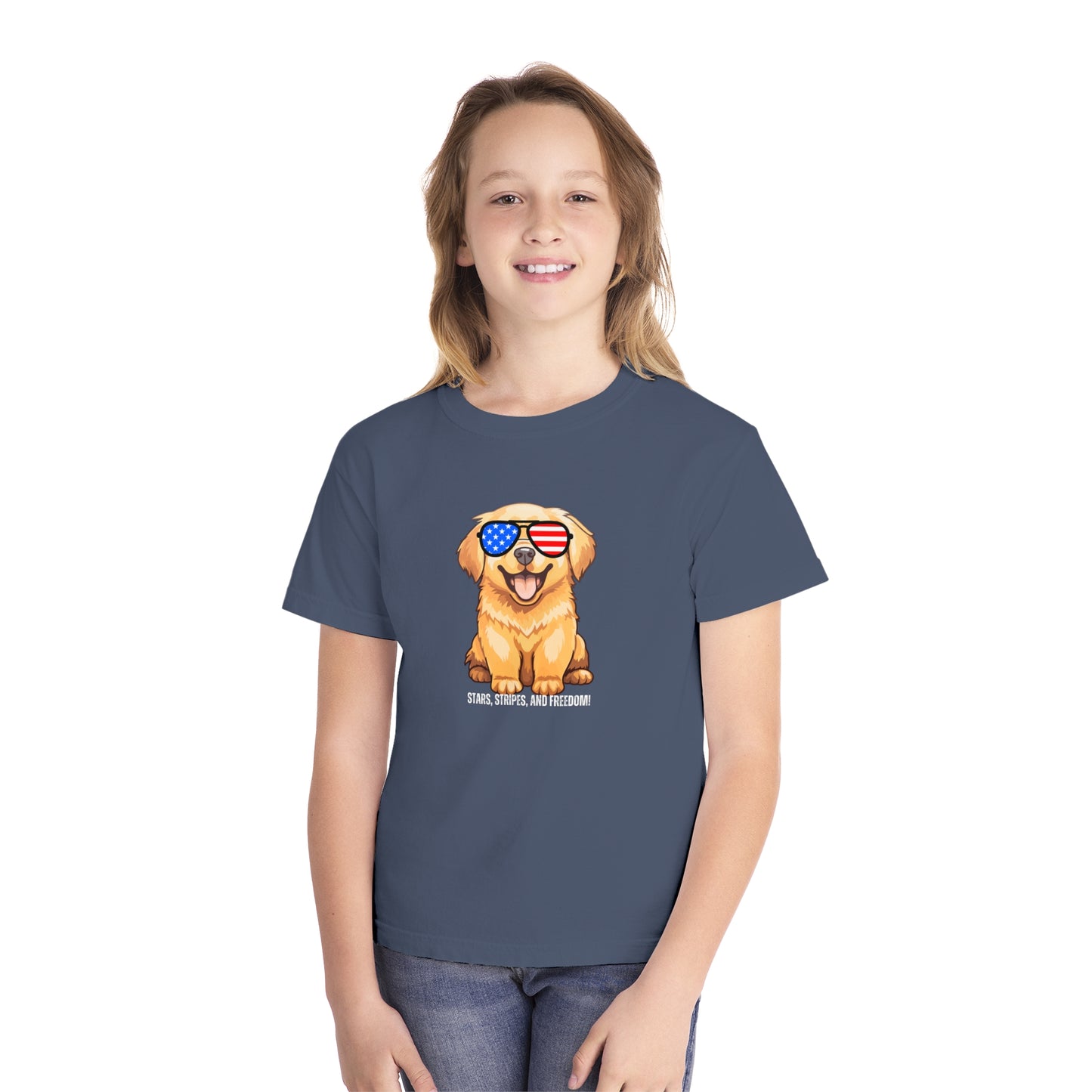 July 4, Golden Retrievers - Youth Midweight Tee