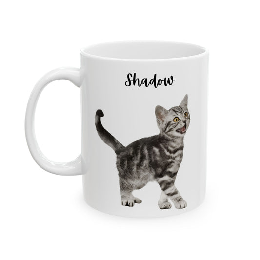 Personalised Cat Ceramic Mug, Coffee Lovers Gift, Cat Lover's Mug, Cute Animal Mug, Funny Cat Coffee Cup - 14199