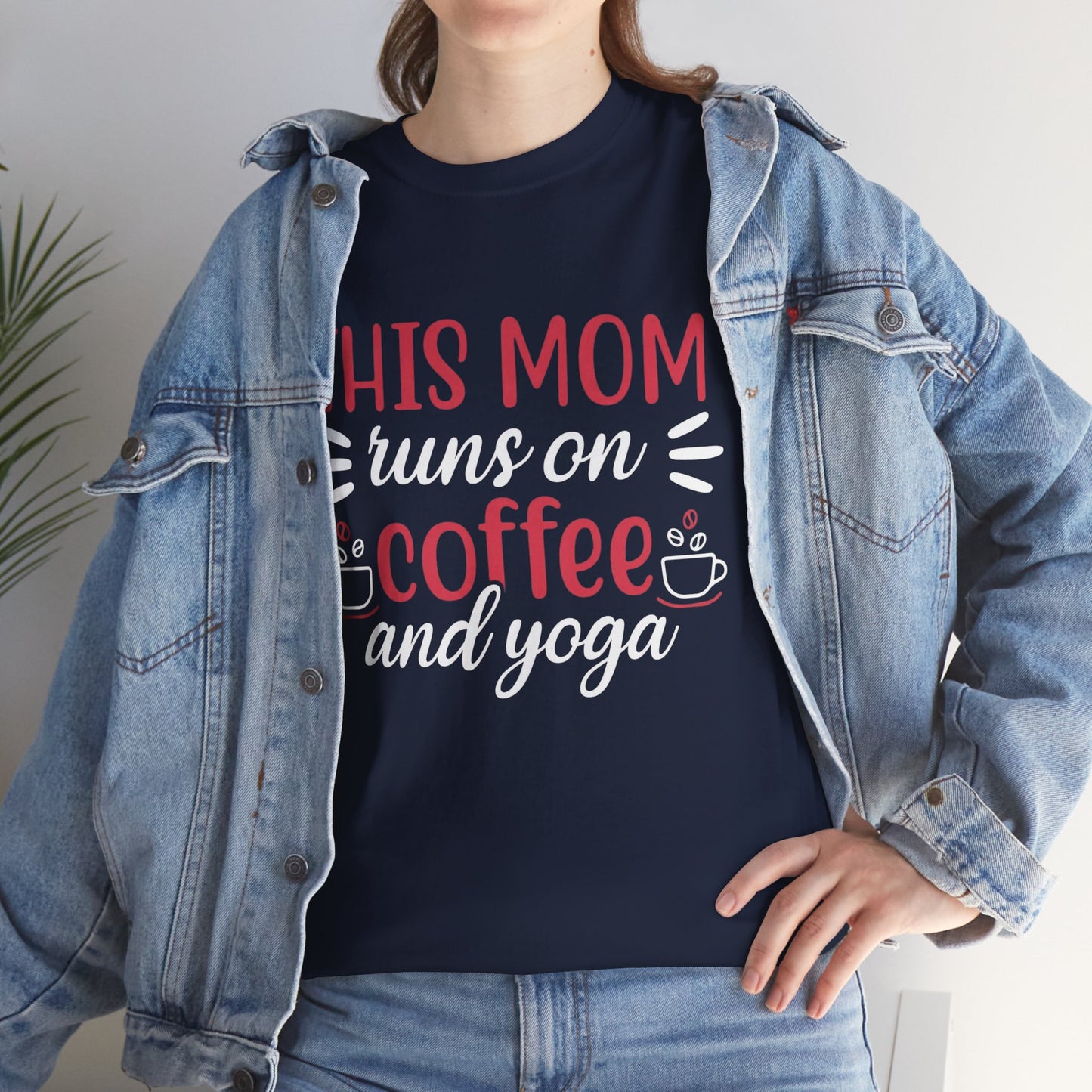 This Mom Runs on Coffee and Yoga T-Shirt – Funny Mother’s Day Gift Tee - 14881