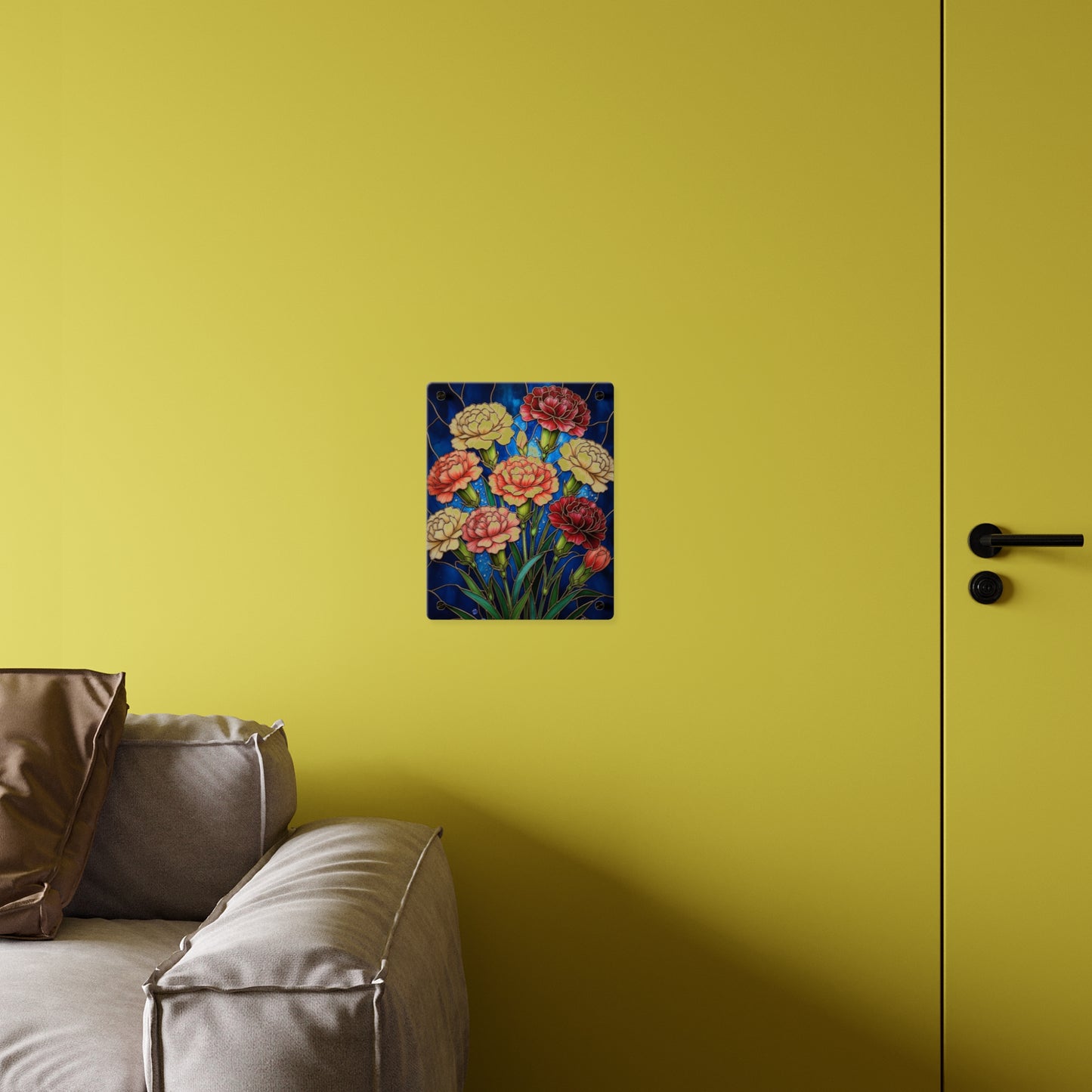 Carnation Bouquet Acrylic Wall Art Panel — Floral Home Décor - 14599