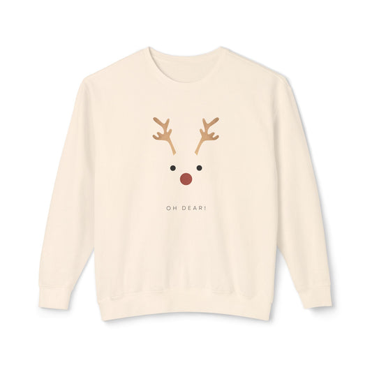 Reindeer, Oh Dear! - Unisex Lightweight Crewneck Sweatshirt - 10486