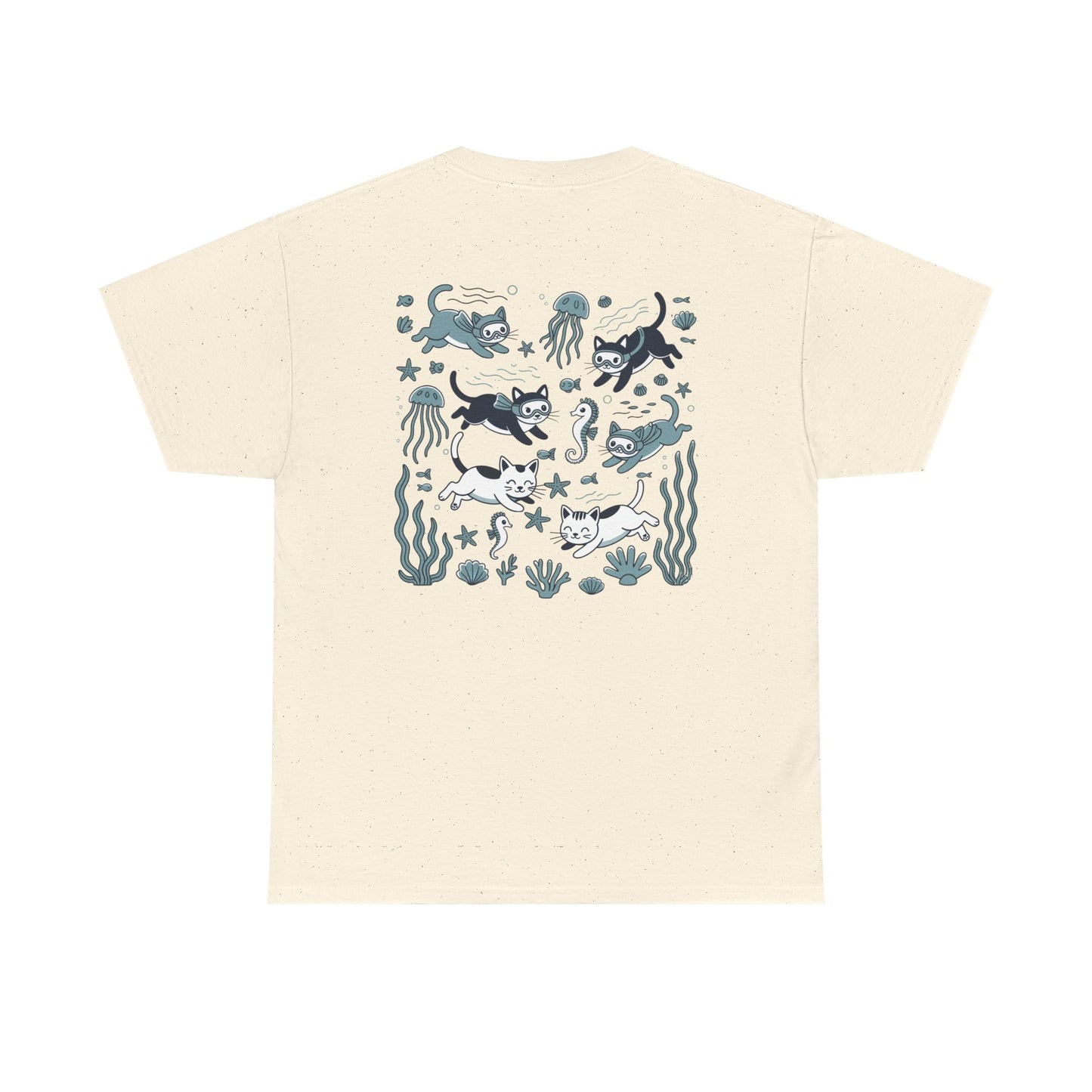 Sea Cats T-Shirt — Cute Underwater Cat Graphic Tee, Ocean Cat Lover Gift - 14869
