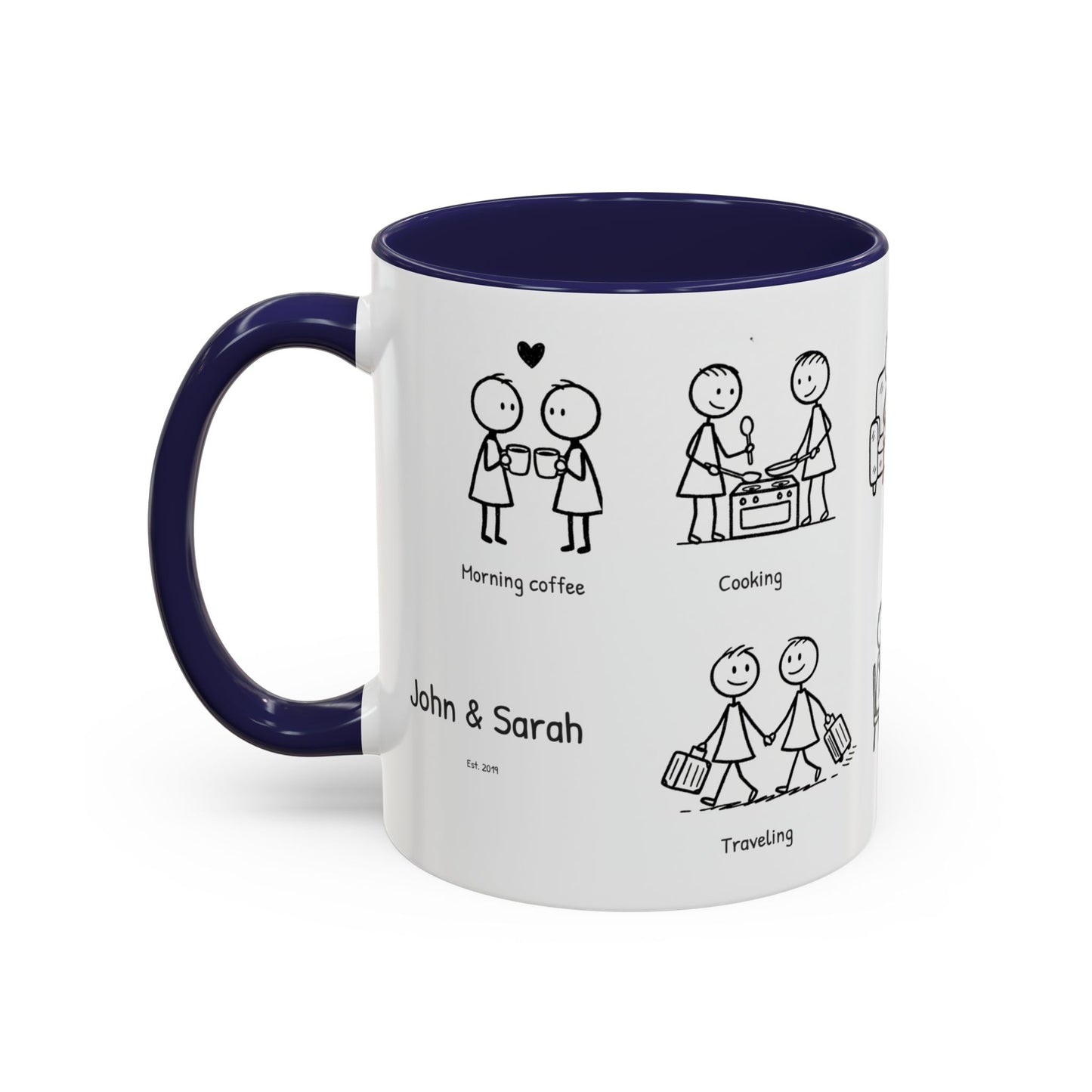 Our Favorite Things to Do Valentine’s Mug – Cozy Couples Illustrated Accent Coffee Mug - 14705
