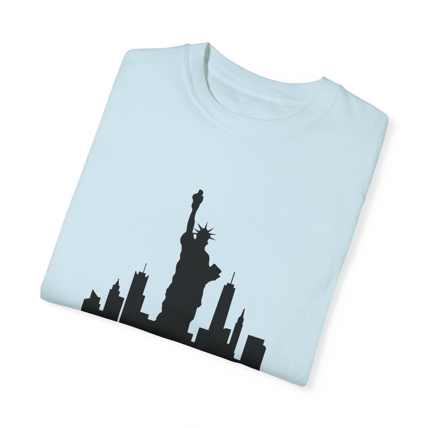 New York Skyline Graphic T-Shirt - Unisex Garment-Dyed Tee for City Lovers - 12002