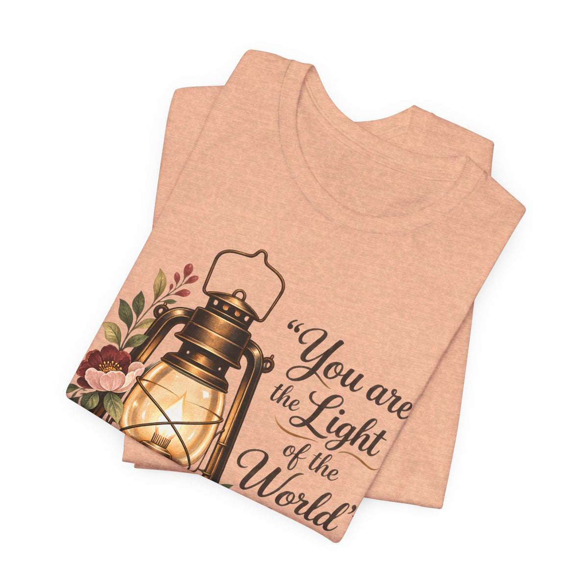 You Are the Light of the World T-Shirt, Vintage Floral Lantern Christian Tee - 14555