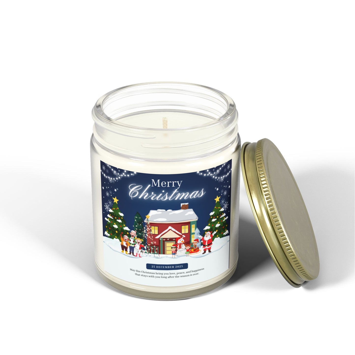 Merry Christmas, Happy New Year - Scented Candles, Coconut Apricot Wax (4oz, 9oz)