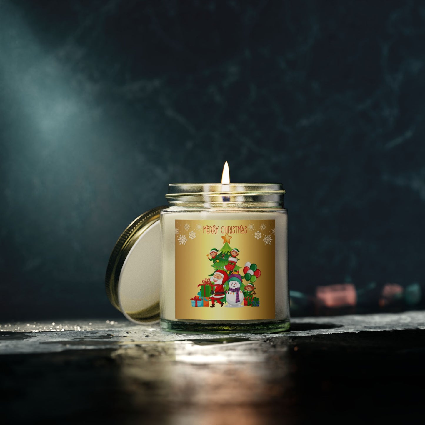 Merry Christmas - Scented Candles, Coconut Apricot Wax (4oz, 9oz)