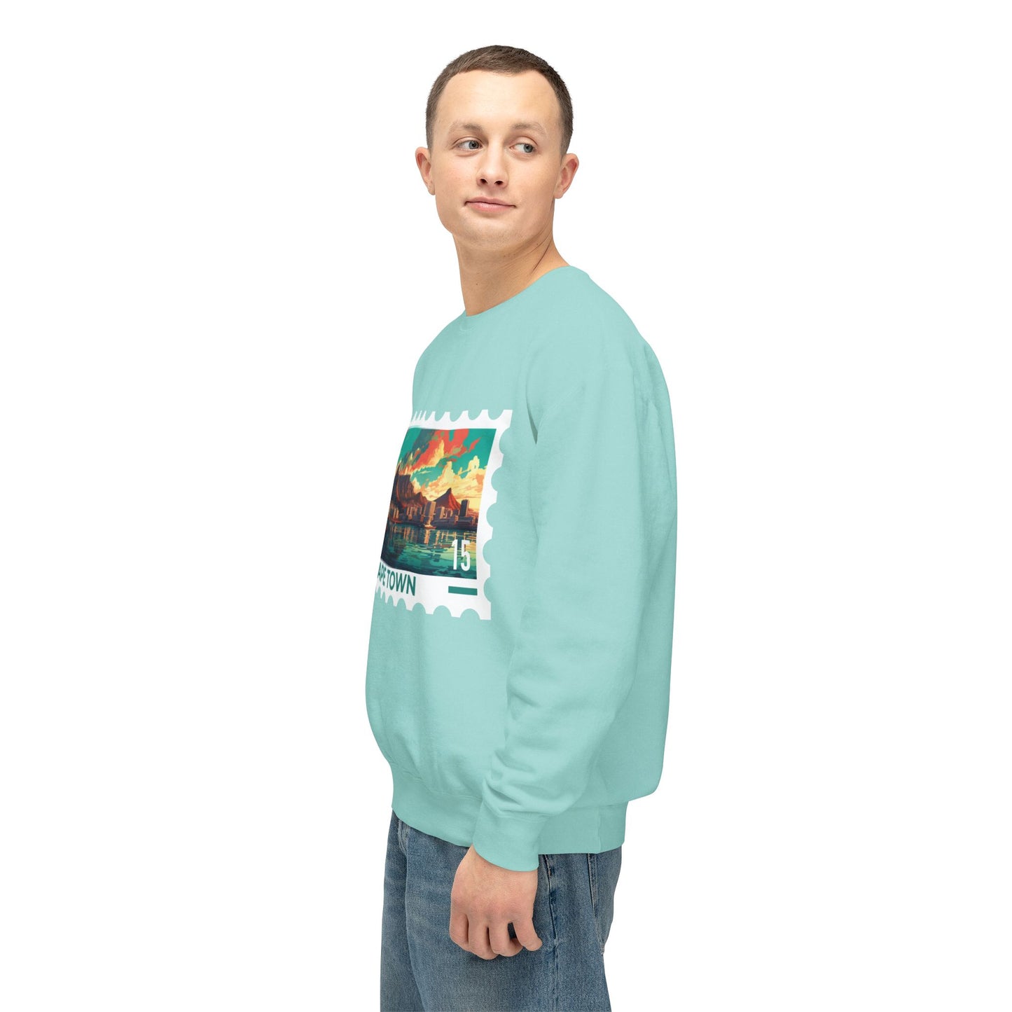 Cape Town Unisex Lightweight Crewneck Sweatshirt - Artistic Scenic Design - 12127