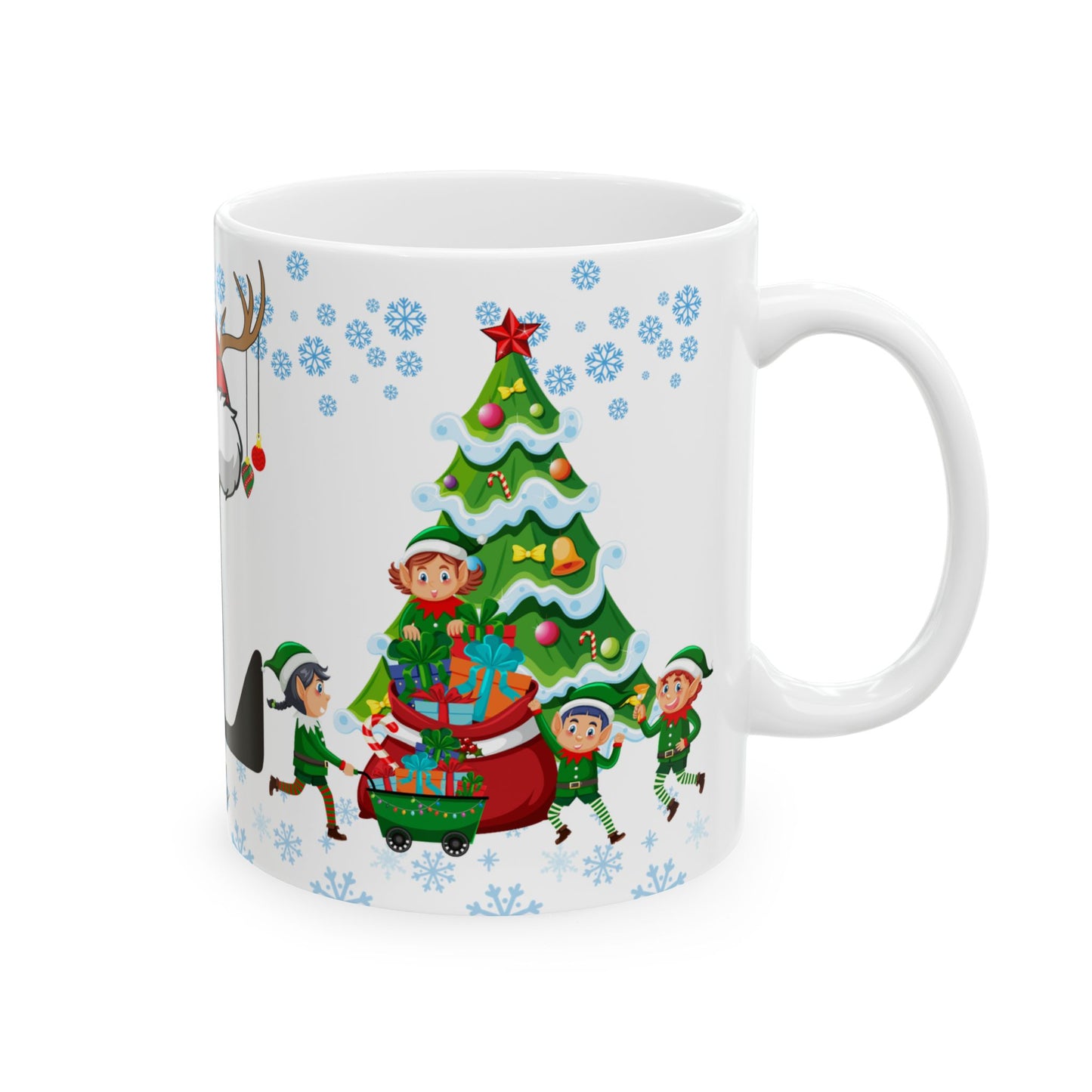 Christmas Letter L for Lily, Customizable - Ceramic Mug, (11oz, 15oz) - 10048