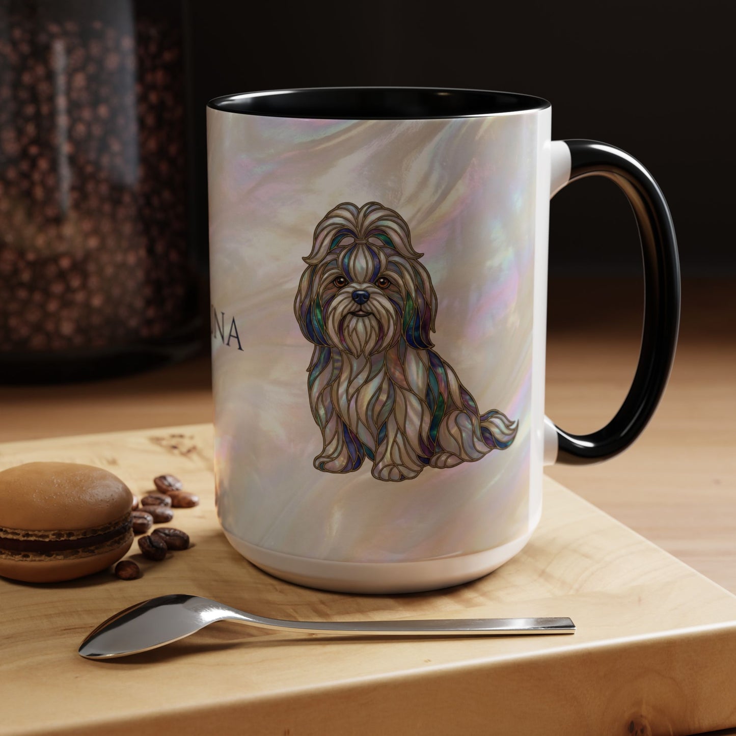 Shih Tzu Accent Coffee Mug – Stained Glass Design 11/15oz - 14647