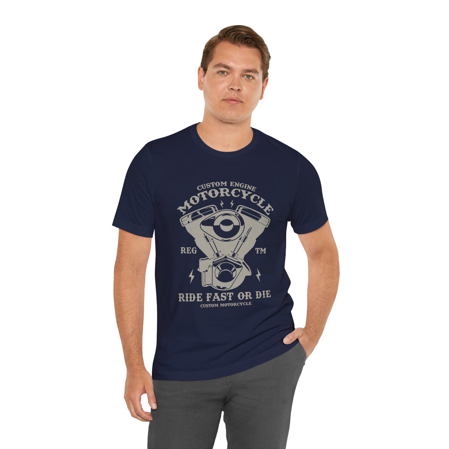 Custom Engine Motorcycle - Unisex Jersey Short Sleeve Tee - 13298