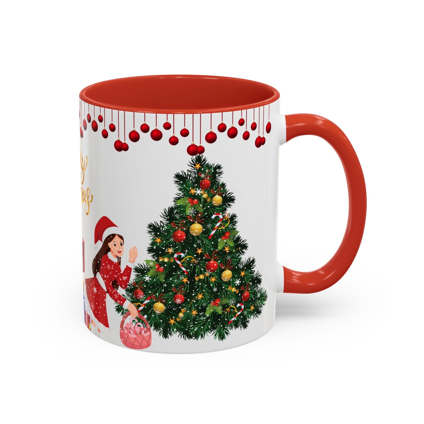 Merry Christmas - Accent Coffee Mug (11, 15oz)