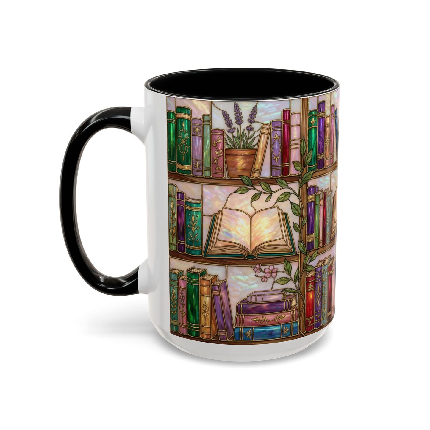 Bookish Accent Coffee Mug — Stained Glass Design (11/15 oz) - 14528