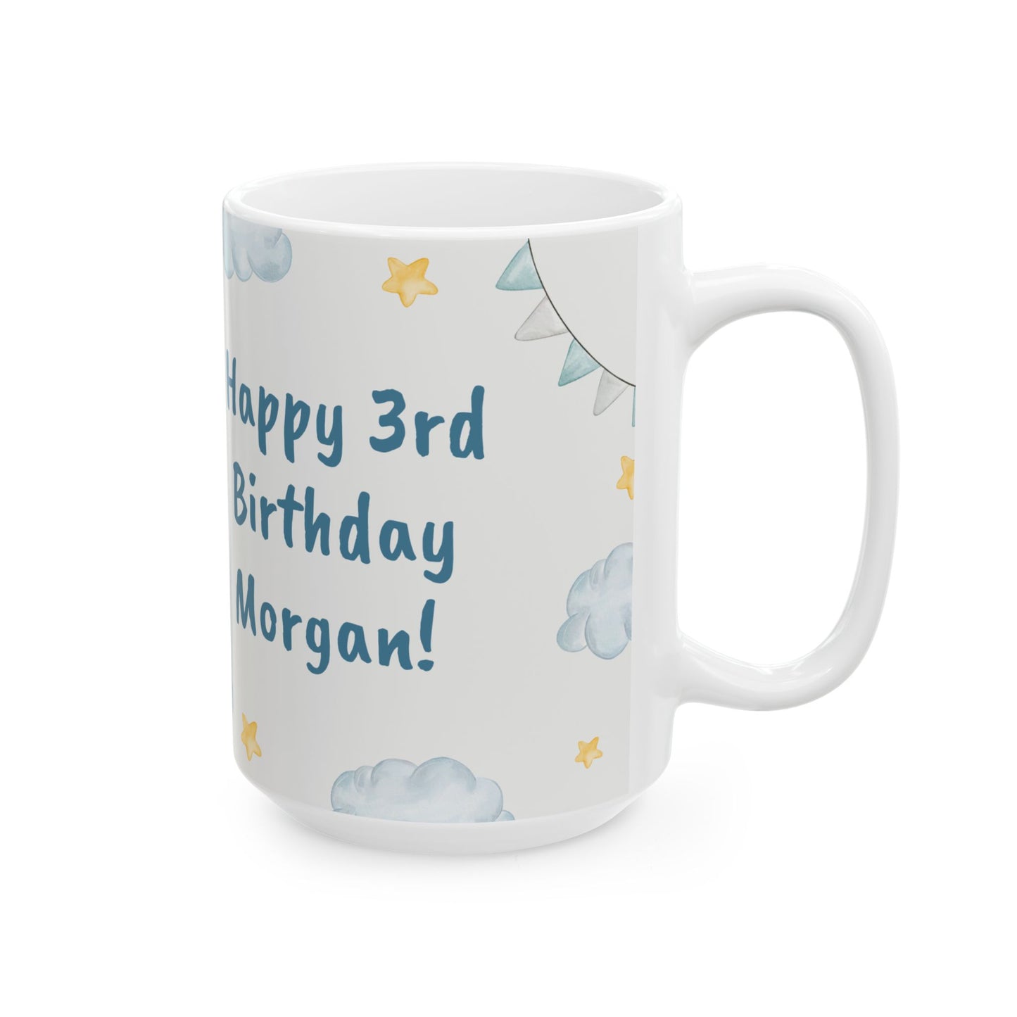 Happy Birthday Elephant Ceramic Mug | Custom Gift For Kids, Cute Animal Mug, Kids Birthday - 13954