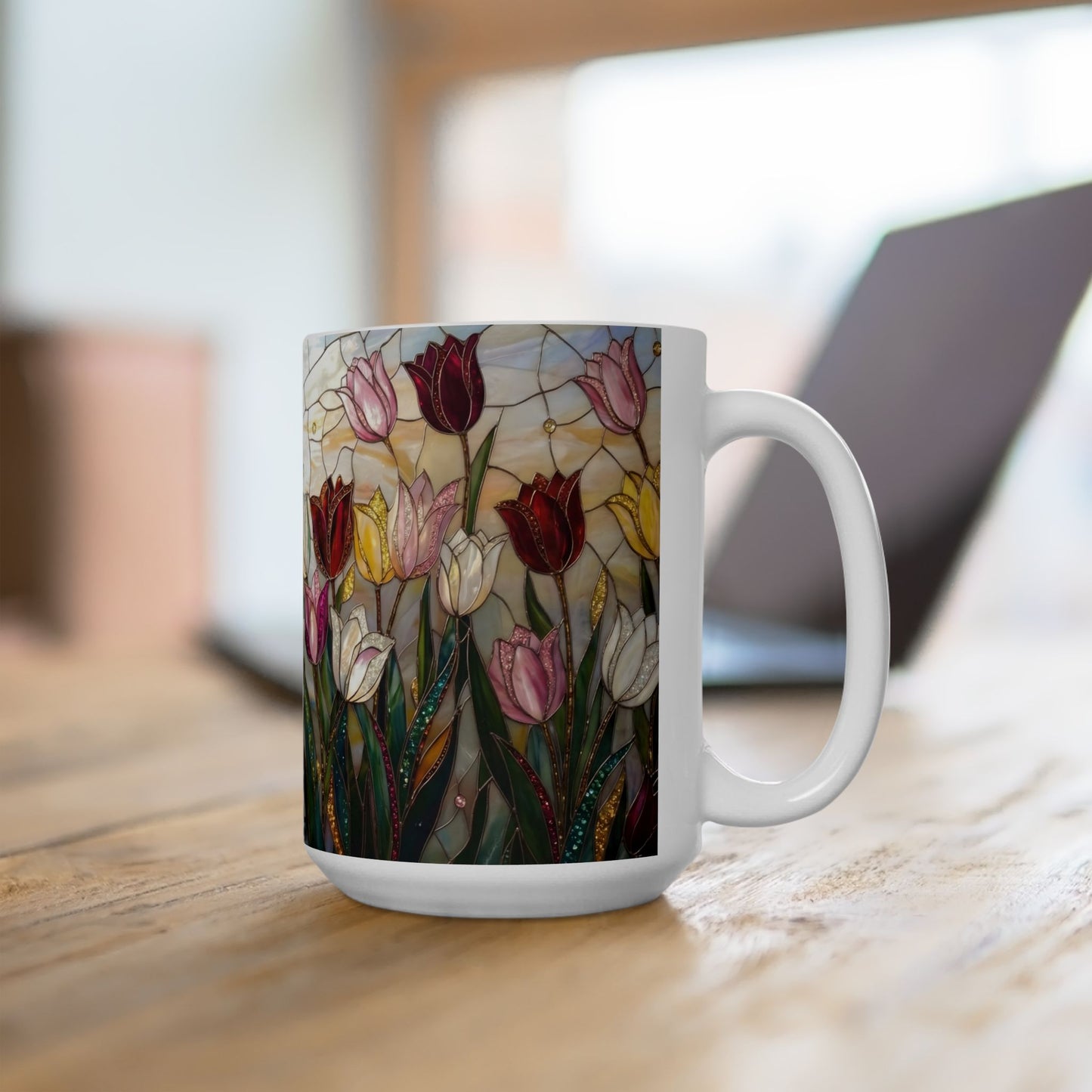 Stained Glass Tulip Ceramic Mug (11oz & 15oz) - 14517