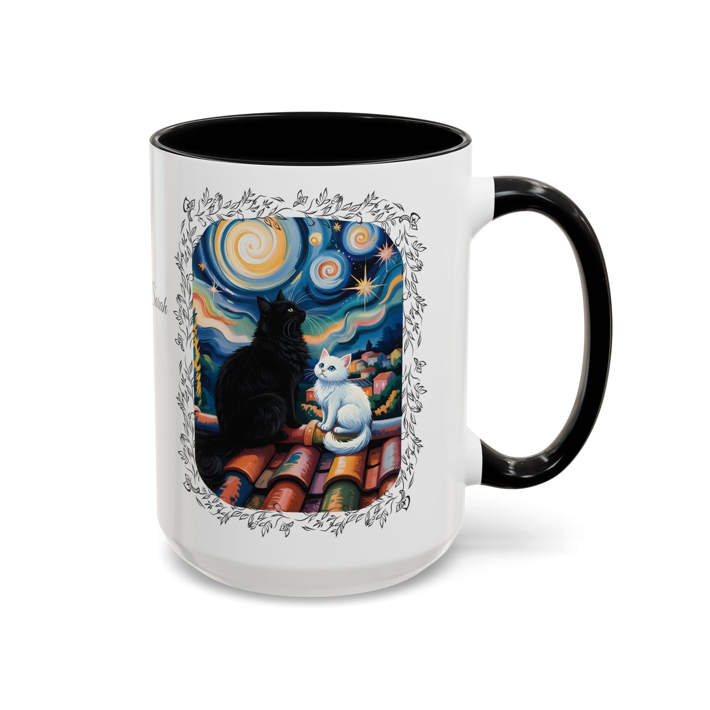 Starry Night Cats Coffee Mug – Van Gogh Inspired Cat Art | Cat Lovers Gift (11oz / 15oz) - 14758