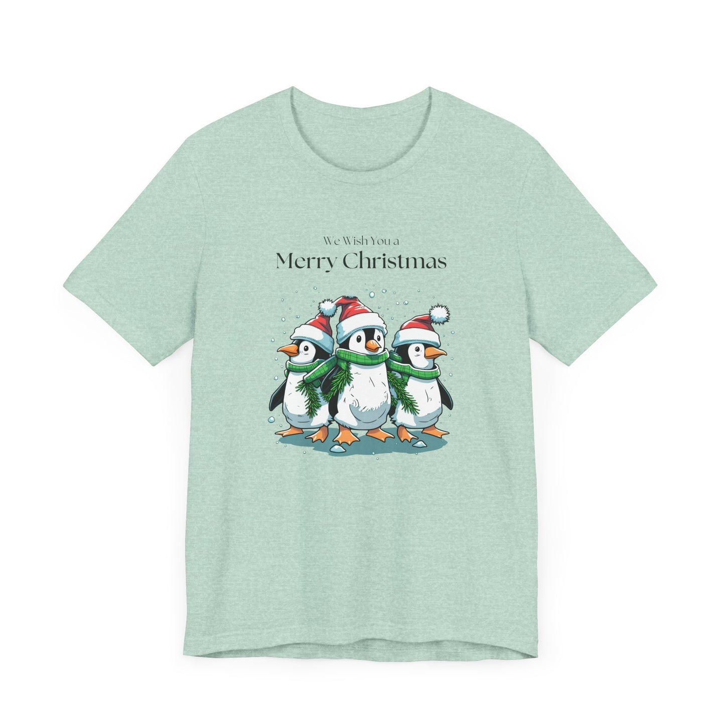 Penguins, We Wish You A Merry Christmas - Unisex Jersey Short Sleeve Tee - 10198