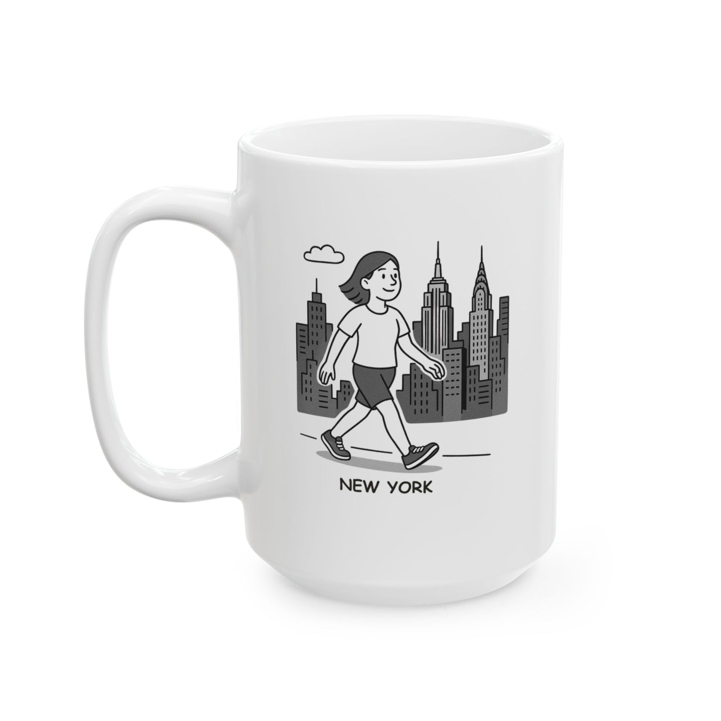 "In New York, we don’t need a pool—we just take a walk through the concrete jungle." Ceramic Mug - 12864