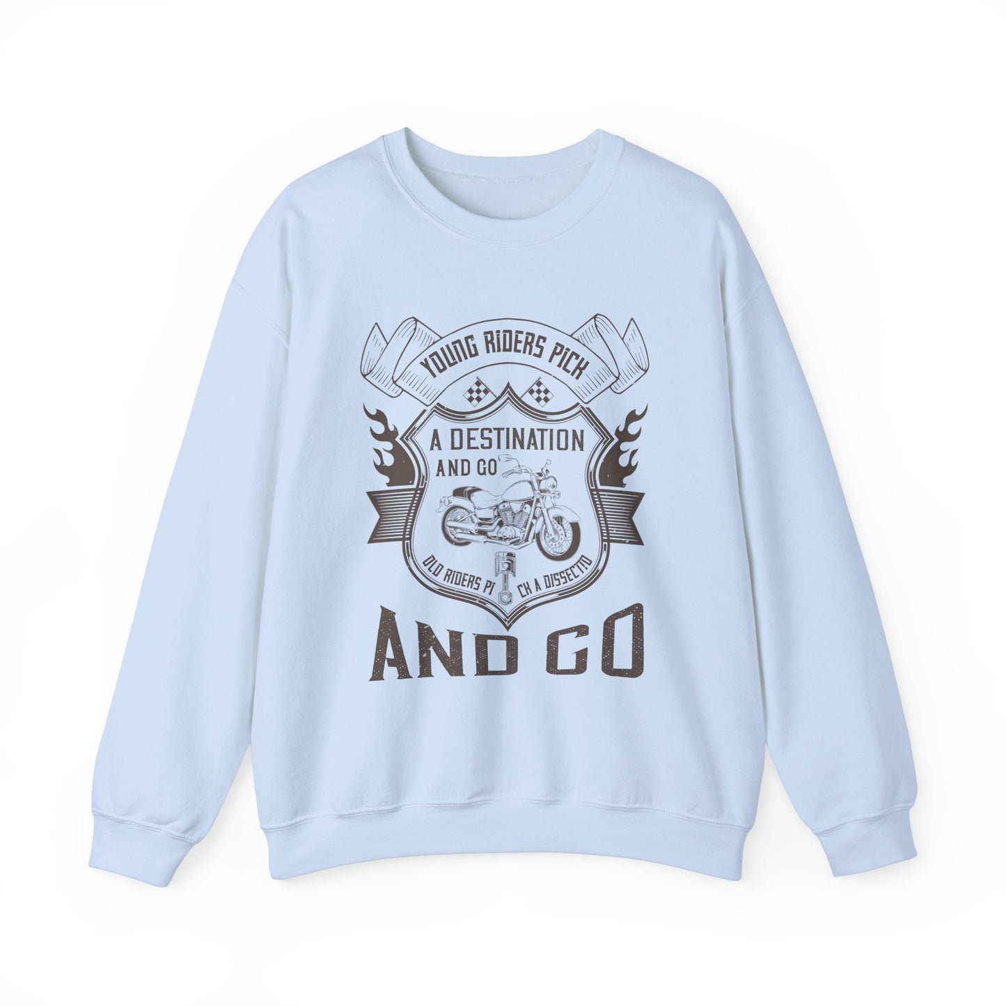 Young Riders Pick a Destination and Go, Old Riders Pick a Dissection and Go - Unisex Heavy Blend™ Crewneck Sweatshirt - 12328