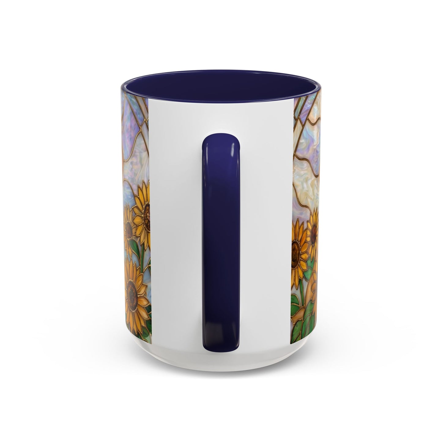Sunflower Golden Retriever P uppiesAccent Coffee Mug –  Stained Glass Design (11/15 oz) - 14527