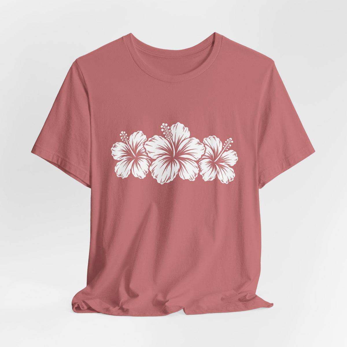 Hibiscus Floral T-Shirt,  Tropical Flower Graphic Tee - 14995