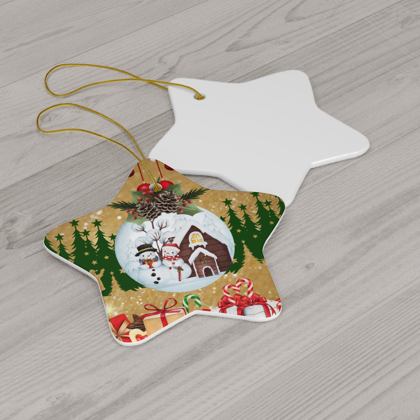 Merry Christmas - Ceramic Ornament, 4 Shapes