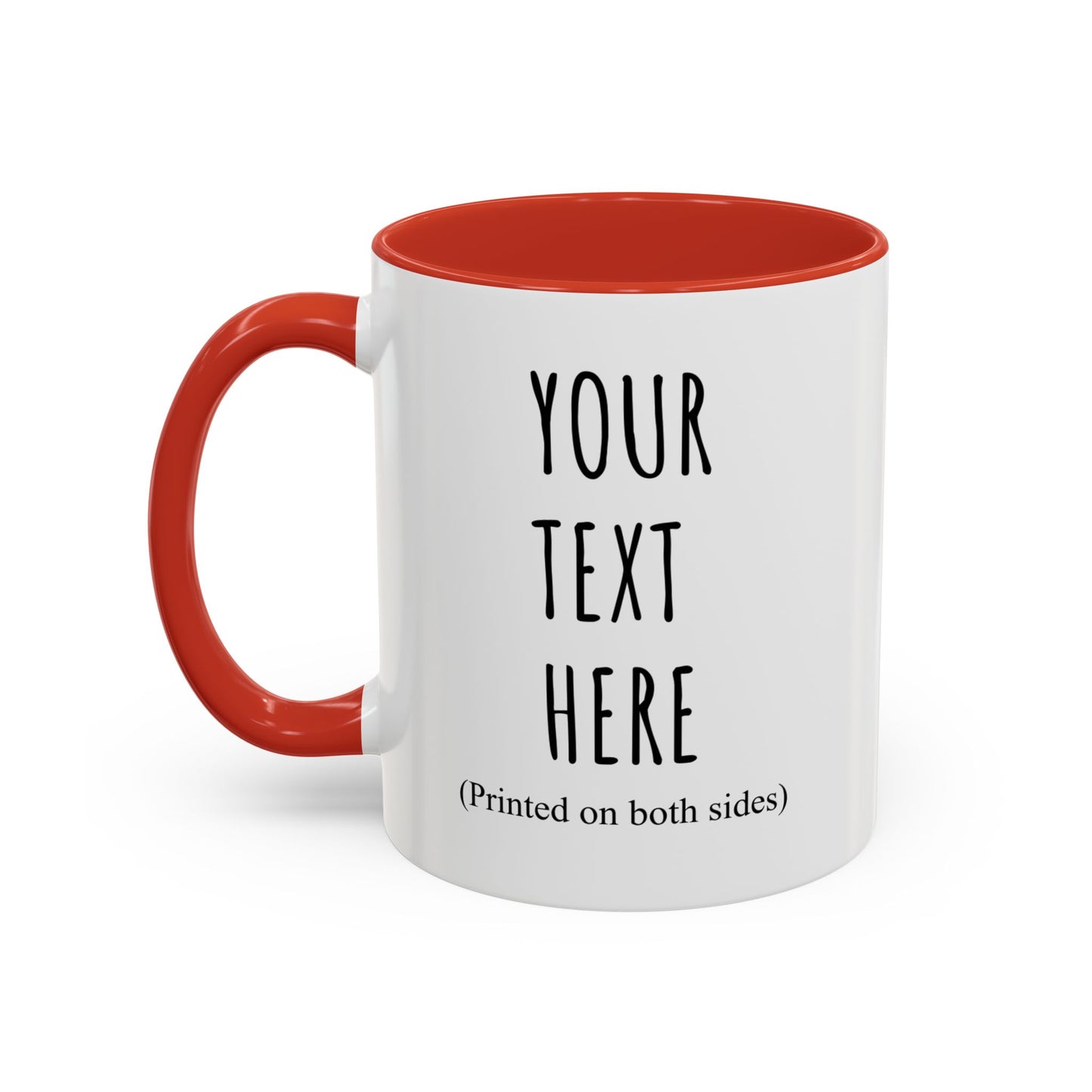 Personalized Accent Coffee Mug – Custom Text Printed Both Sides (11oz & 15oz) - 14676