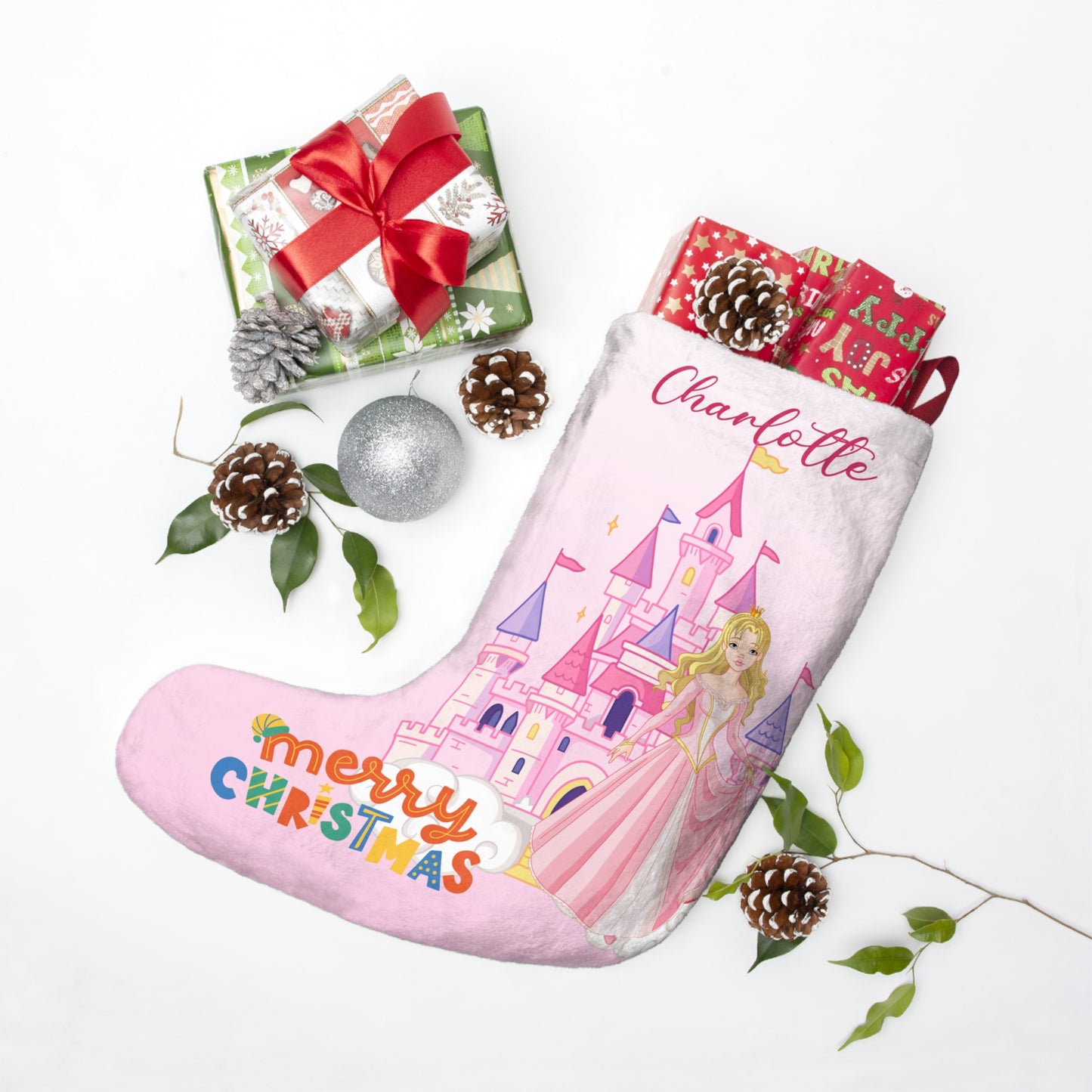 Charlotte, Princess Girls, Customizable - Christmas Stockings - 10106