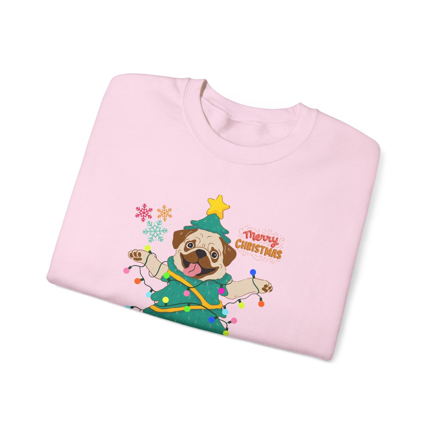 Pug, Merry Christmas - Unisex Heavy Blend™ Crewneck Sweatshirt - 10307