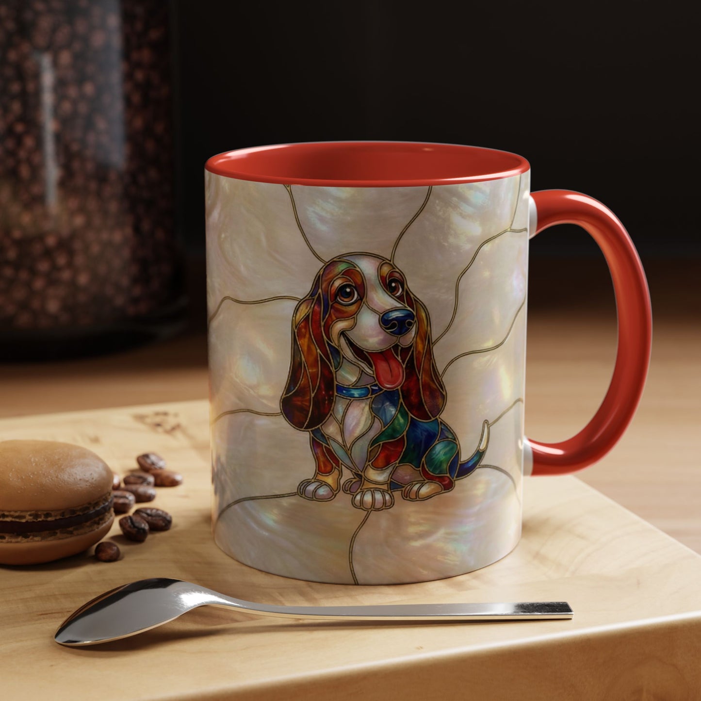 Basset Hound Stained Glass Accent Coffee Mug (11/15oz) - 14520