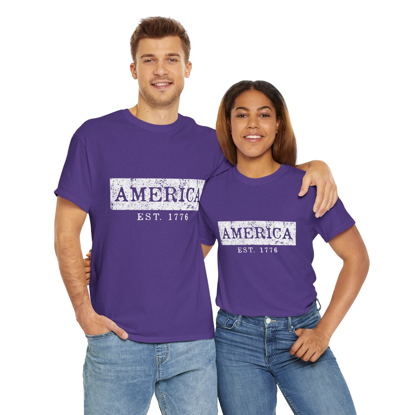 Patriotic Unisex Tee - America EST 1776, Vintage Style Shirt, Independence Day Gift, Casual Wear, Gifts for Him/Her - 13736