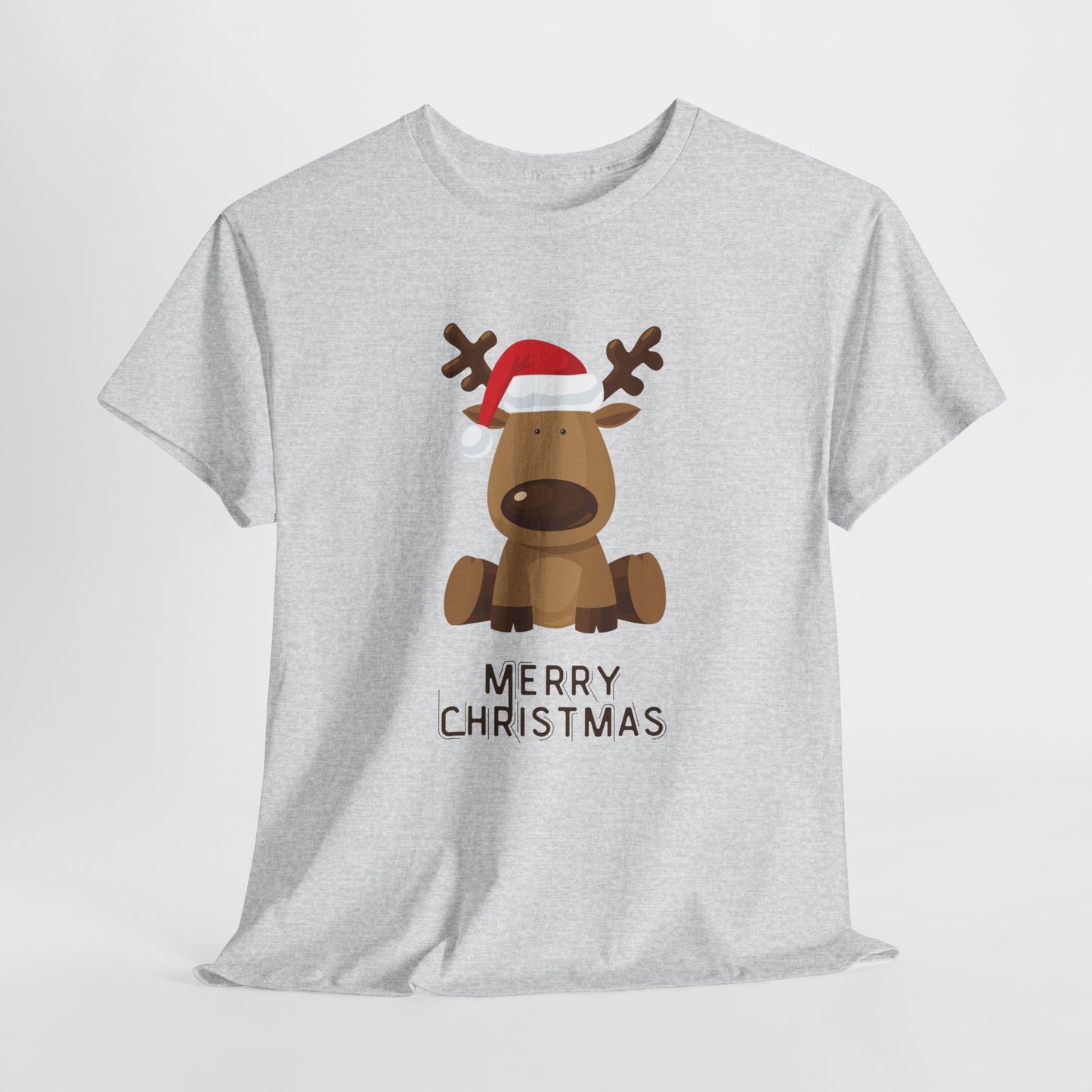 Reindeer: Merry Christmas - Unisex Heavy Cotton Tee