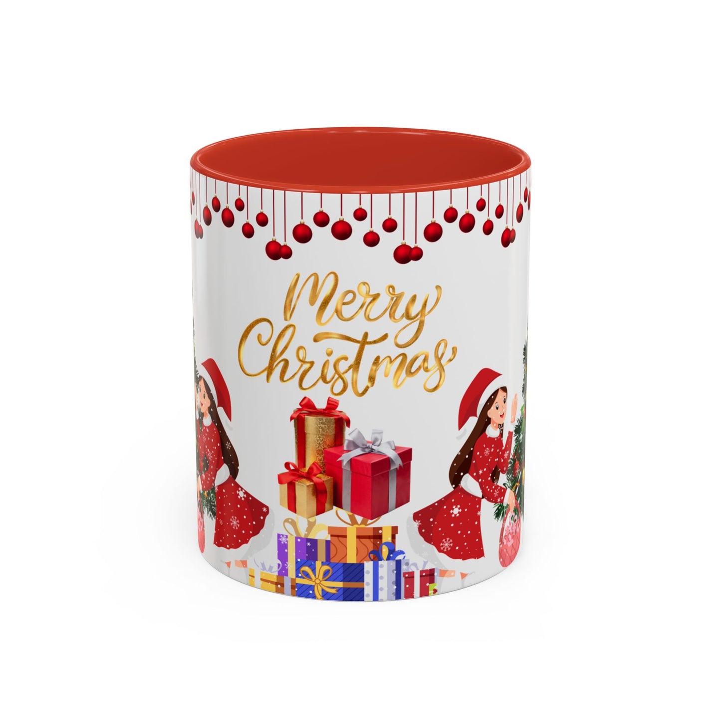 Merry Christmas - Accent Coffee Mug (11, 15oz)