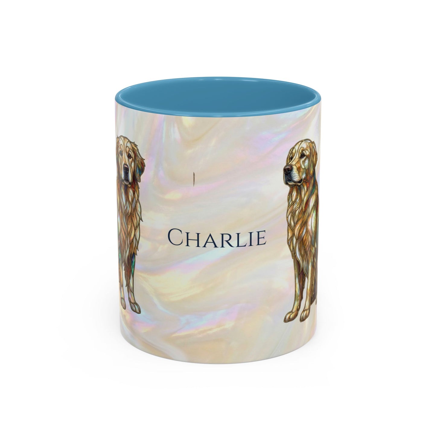 Personalized Golden Retriever Coffee Mug - Stained Glass Design 11/15oz - 14534