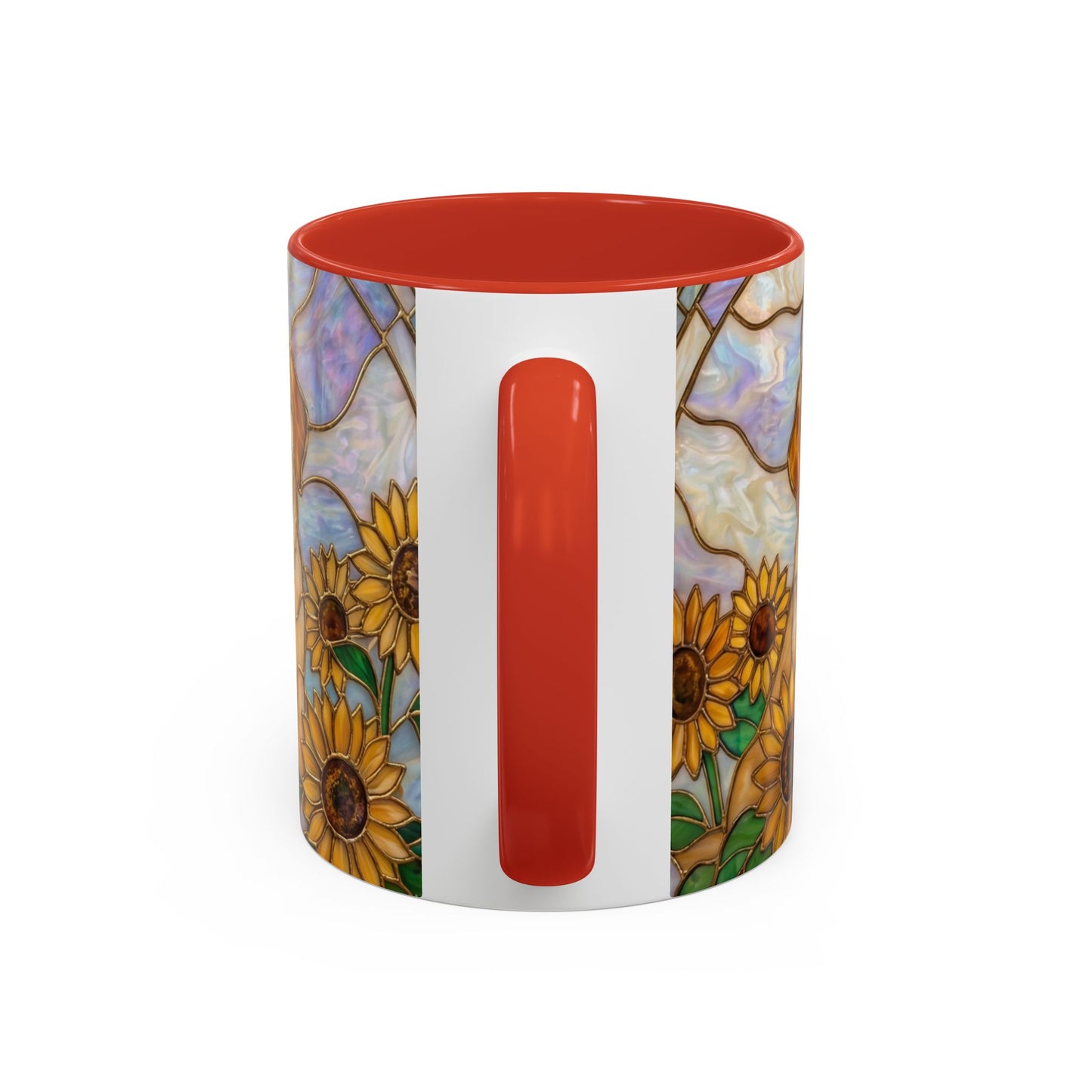 Sunflower Golden Retriever P uppiesAccent Coffee Mug –  Stained Glass Design (11/15 oz) - 14527