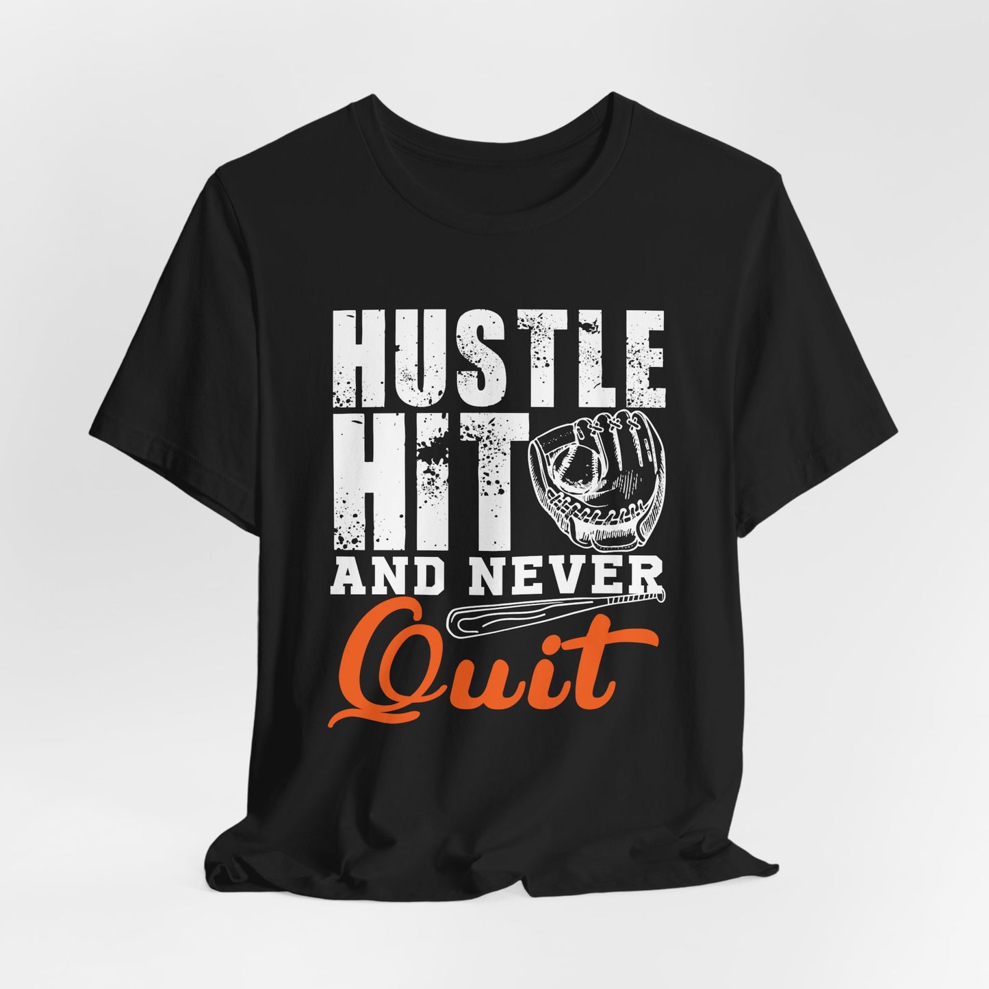 Baseball: Hustle Hit And Never Quit - Unisex Jersey Short Sleeve Tee - 13859