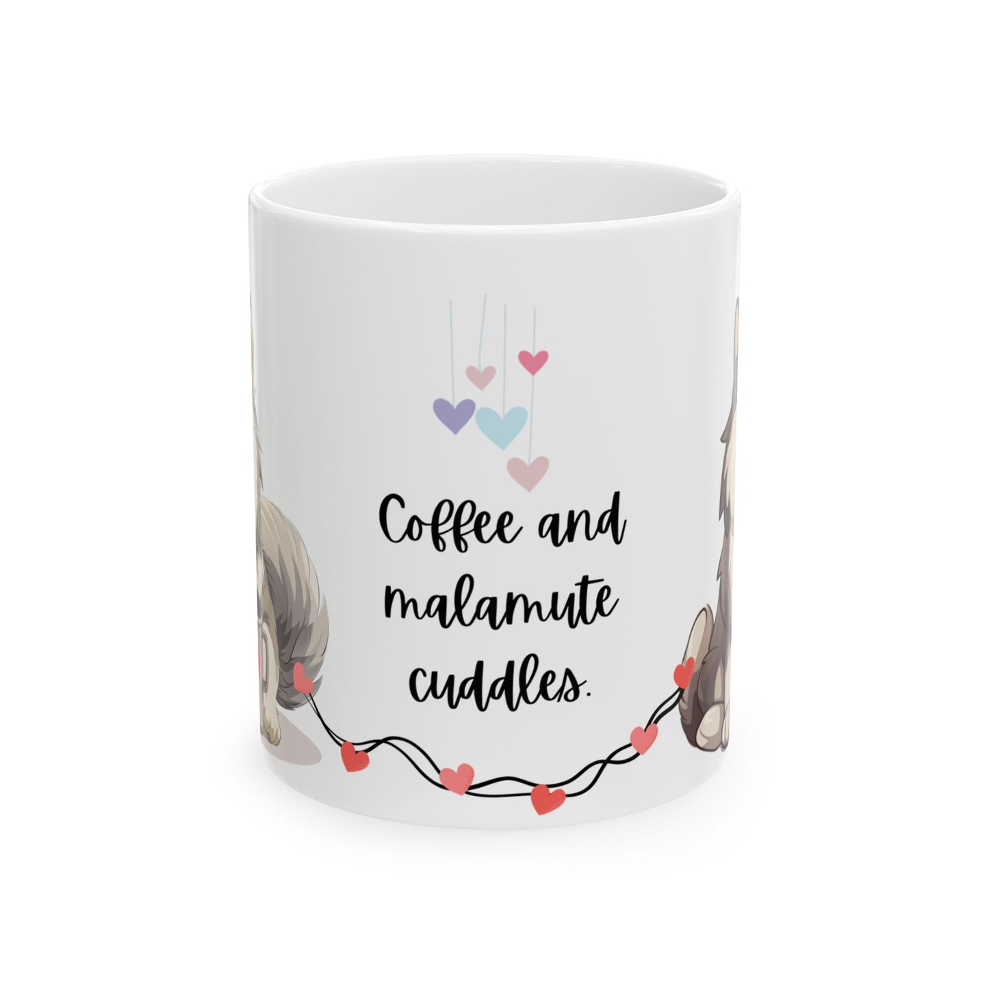 Coffee and Malamute Cuddles - Ceramic Mug, (11oz, 15oz) - 10649