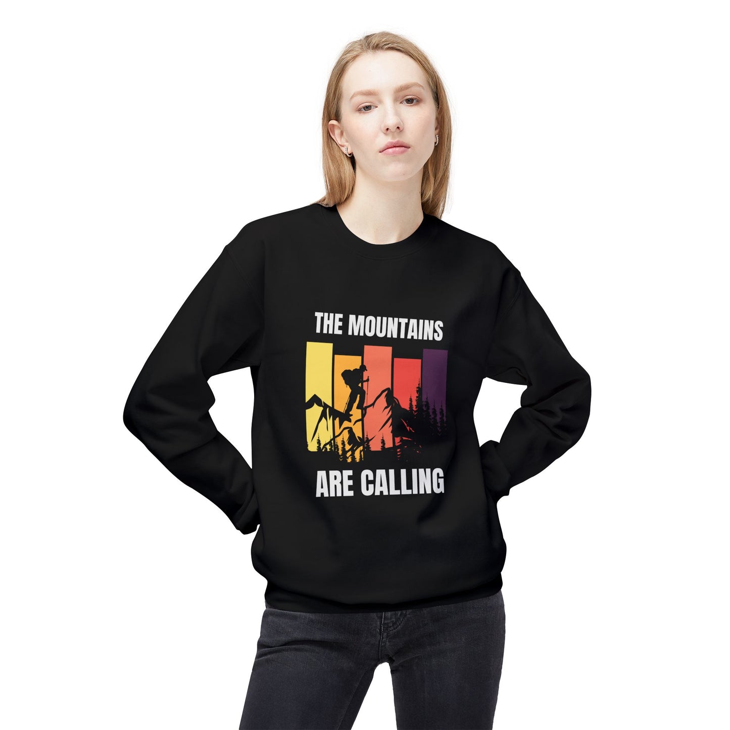 Mountains Are Calling - Unisex Midweight Softstyle Fleece Crewneck Sweatshirt - 10617
