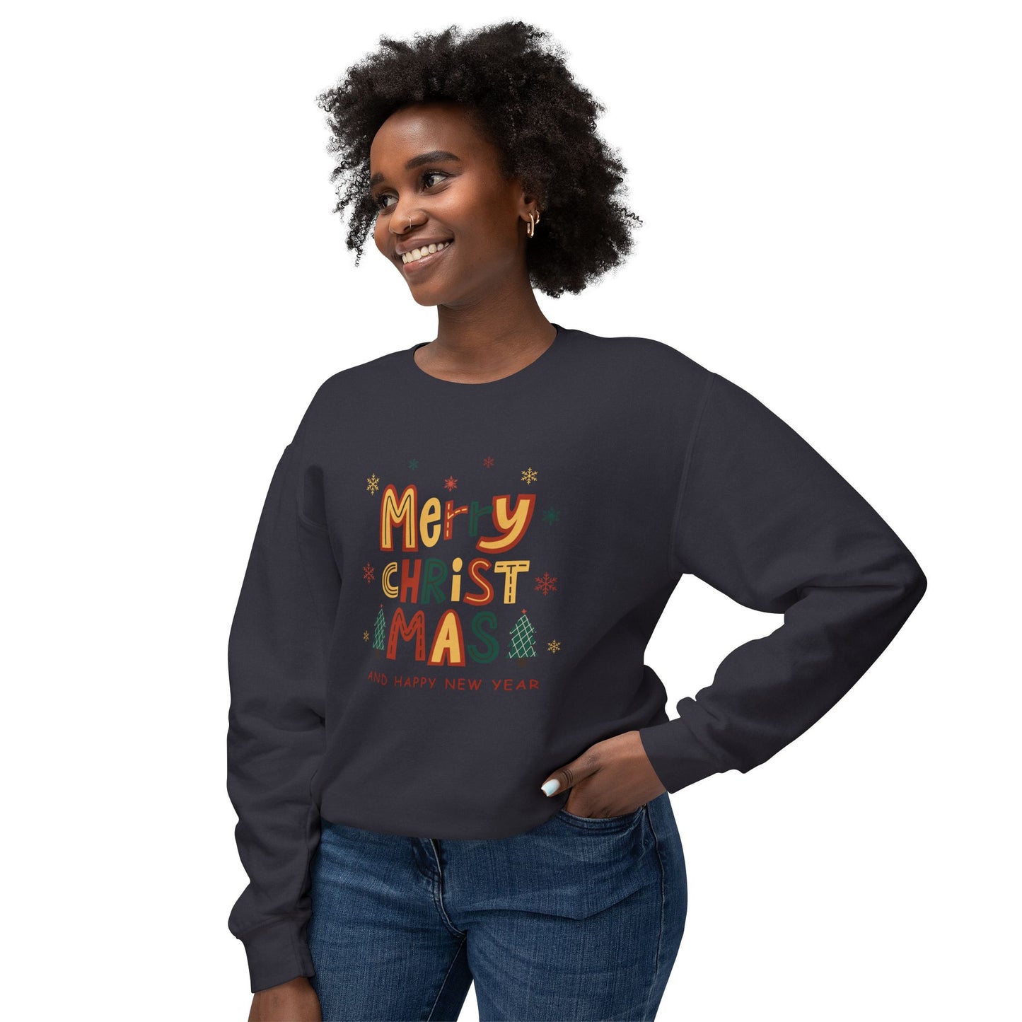 Merry Christmas & Happy New Year - Unisex Lightweight Crewneck Sweatshirt - 10547