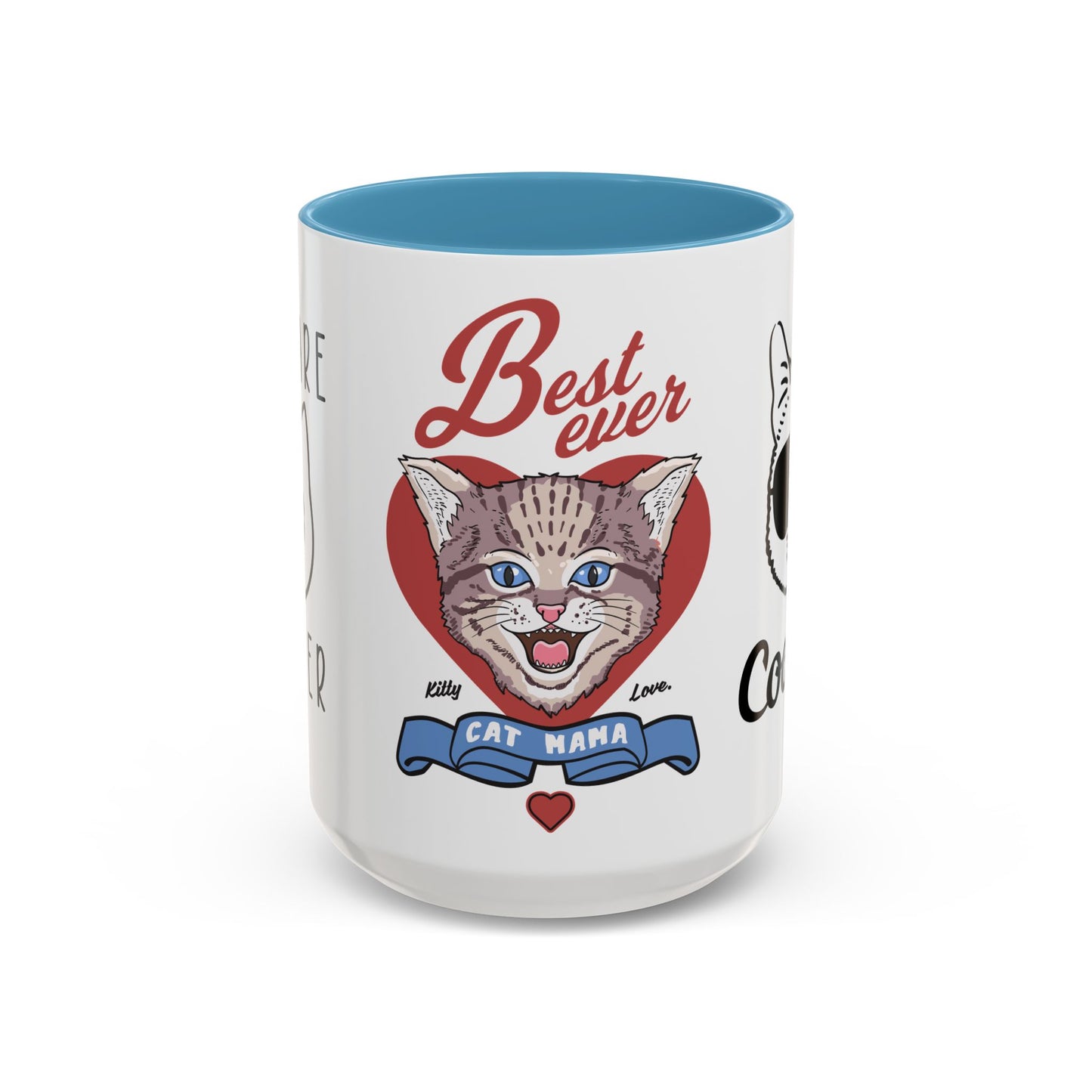 Best Ever Cat Mama - Accent Coffee Mug (11, 15oz)