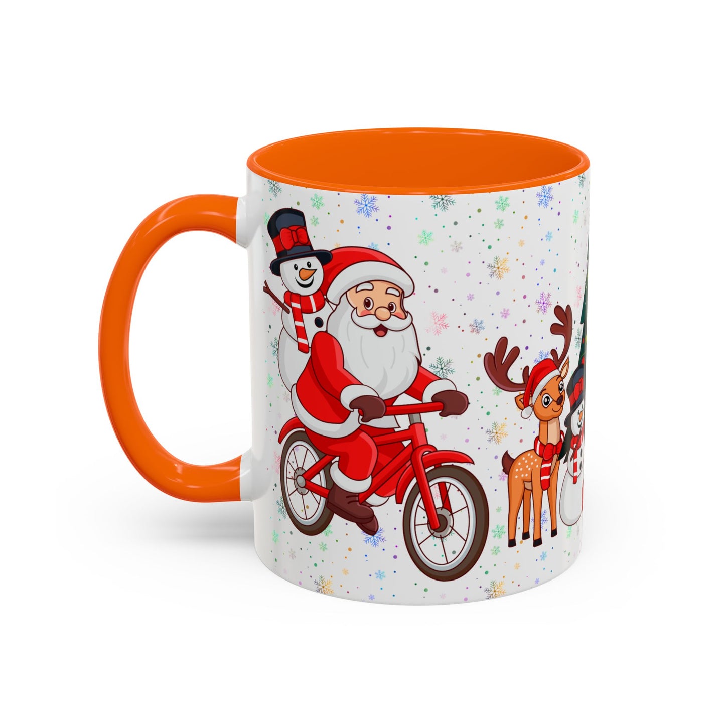 Christmas Party, Santa, Snowman & Reindeer - Accent Coffee Mug (11, 15oz) - 10429