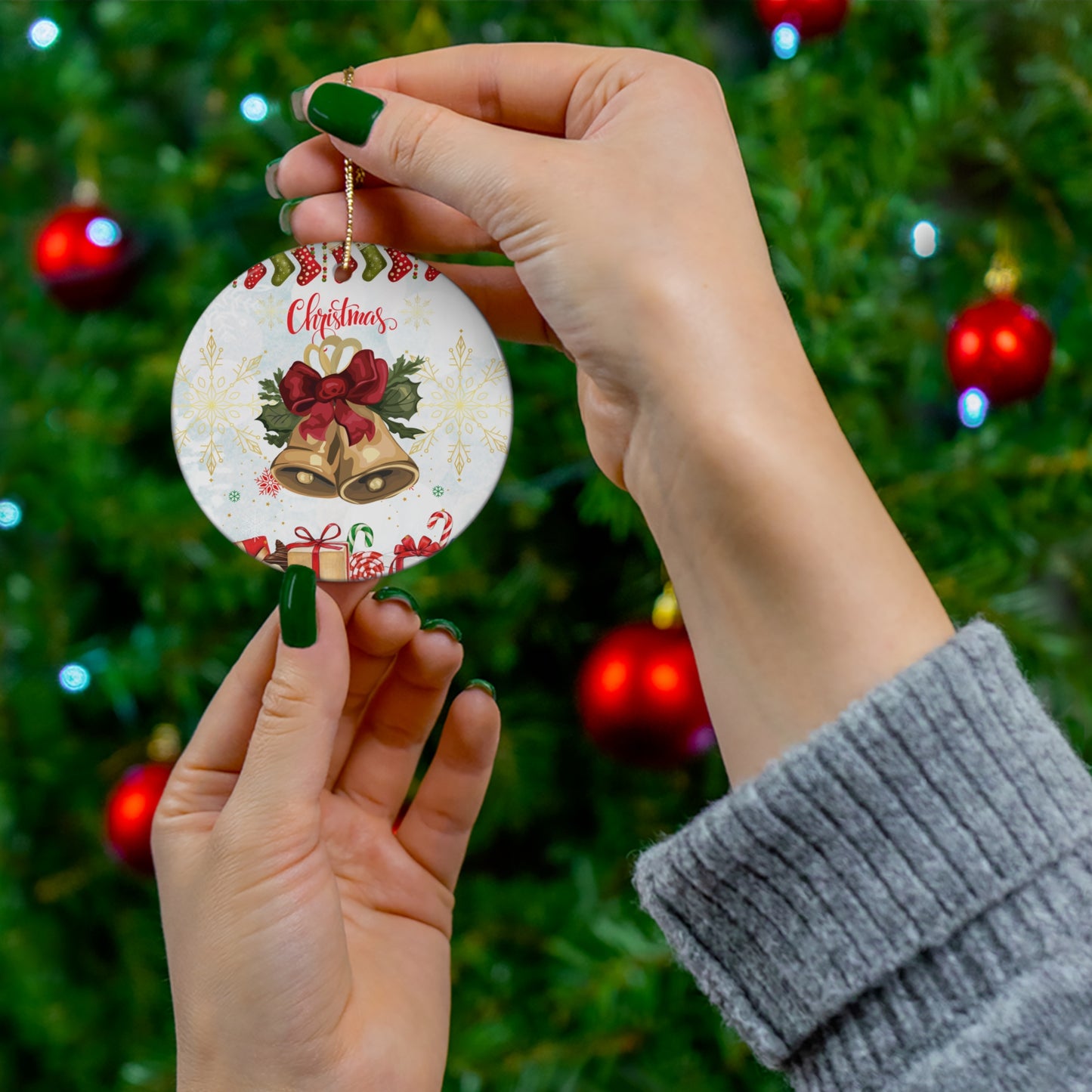 Christmas Bell - Ceramic Ornament, 4 Shapes