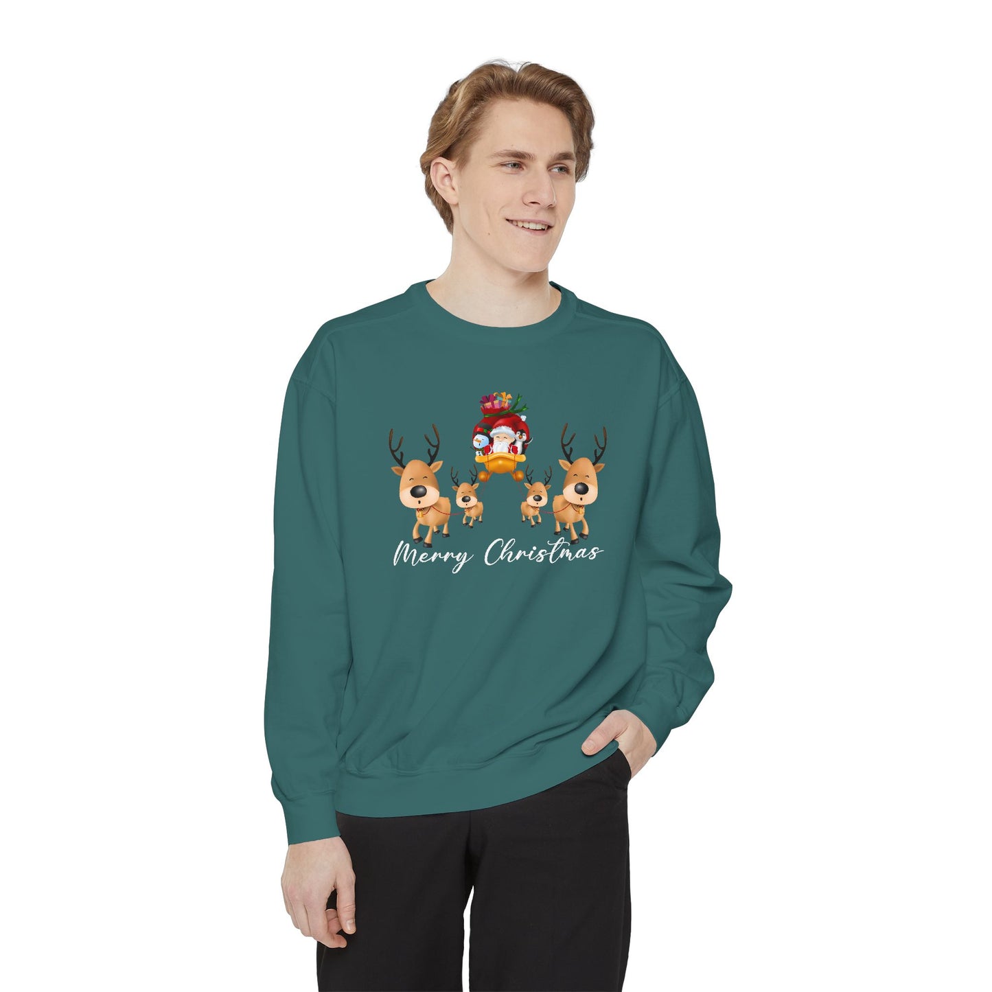 Reindeers - Unisex Garment-Dyed Sweatshirt - 10010