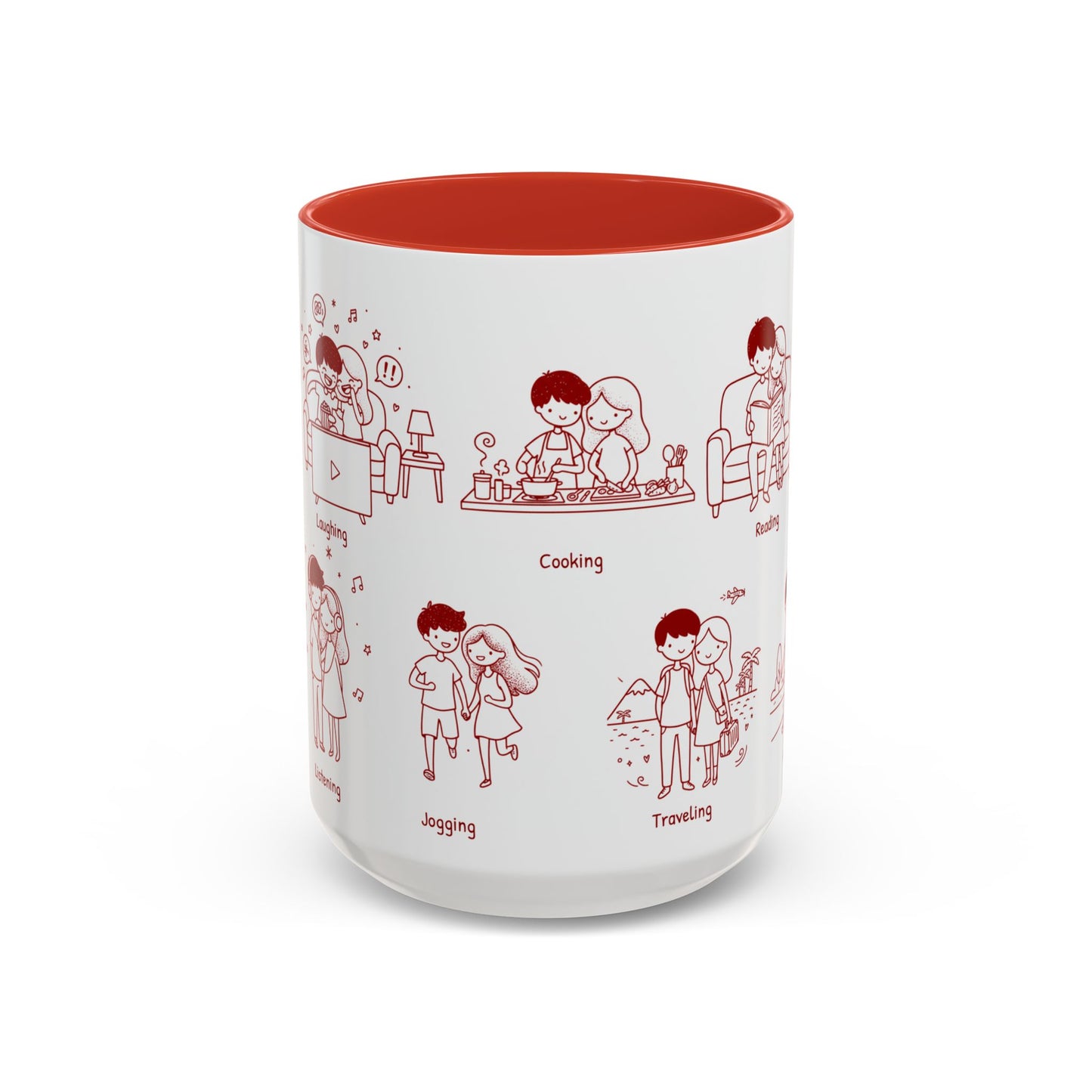 Our Favorite Things to Do Valentine’s Mug – Cozy Couples Illustrated Accent Coffee Mug - 14706