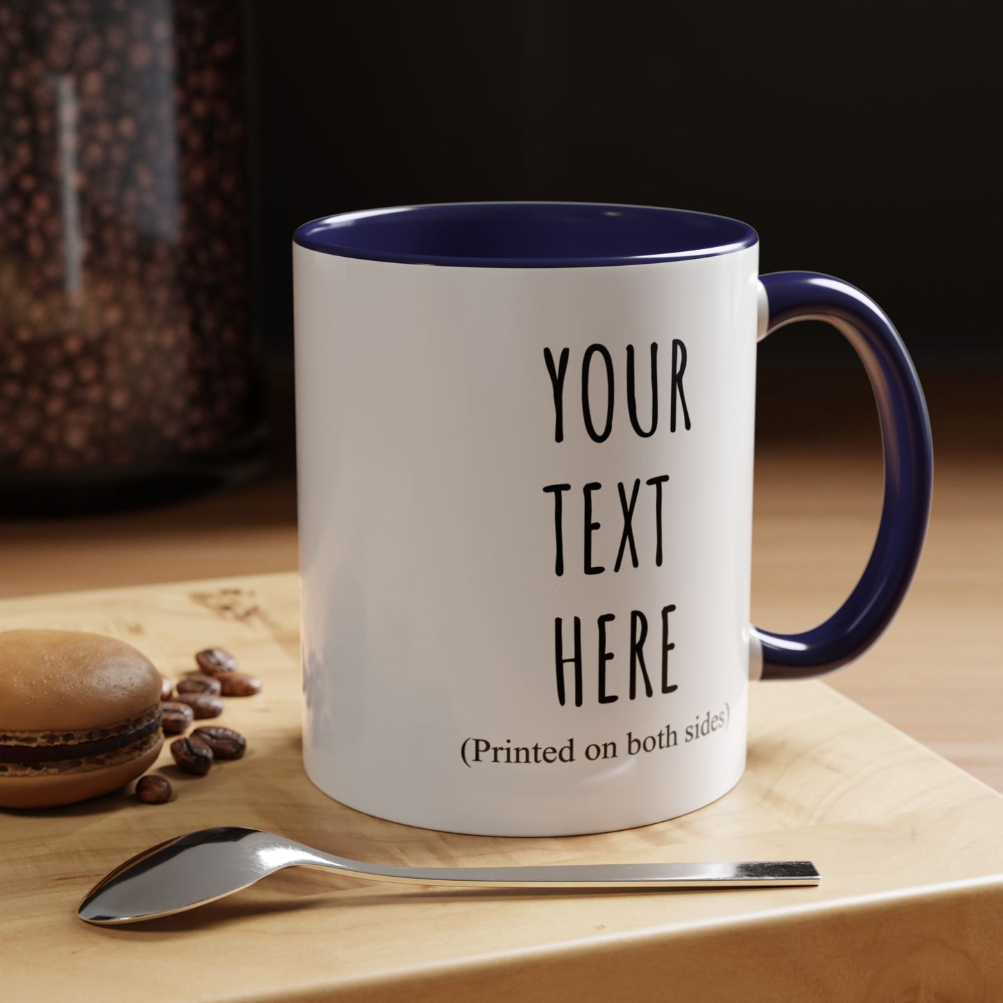Personalized Accent Coffee Mug – Custom Text Printed Both Sides (11oz & 15oz) - 14676