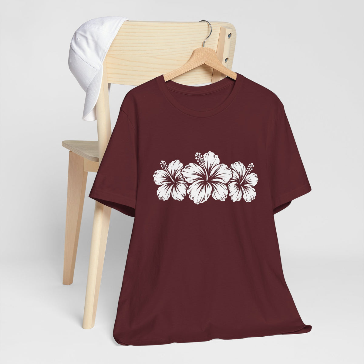 Hibiscus Floral T-Shirt,  Tropical Flower Graphic Tee - 14995